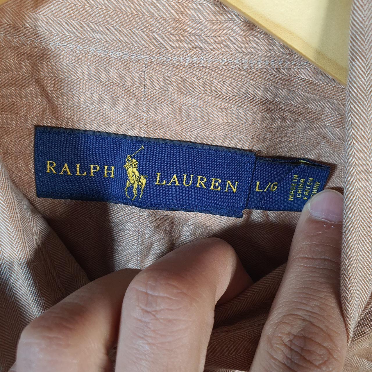 Vintage Ralph Lauren Button Down Shirt Men’s Large Brown Striped Pony