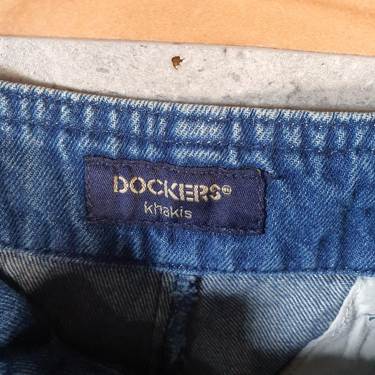Vintage Dockers Denim Shorts Jorts Cargo Men’s W30 Blue Baggy Cotton