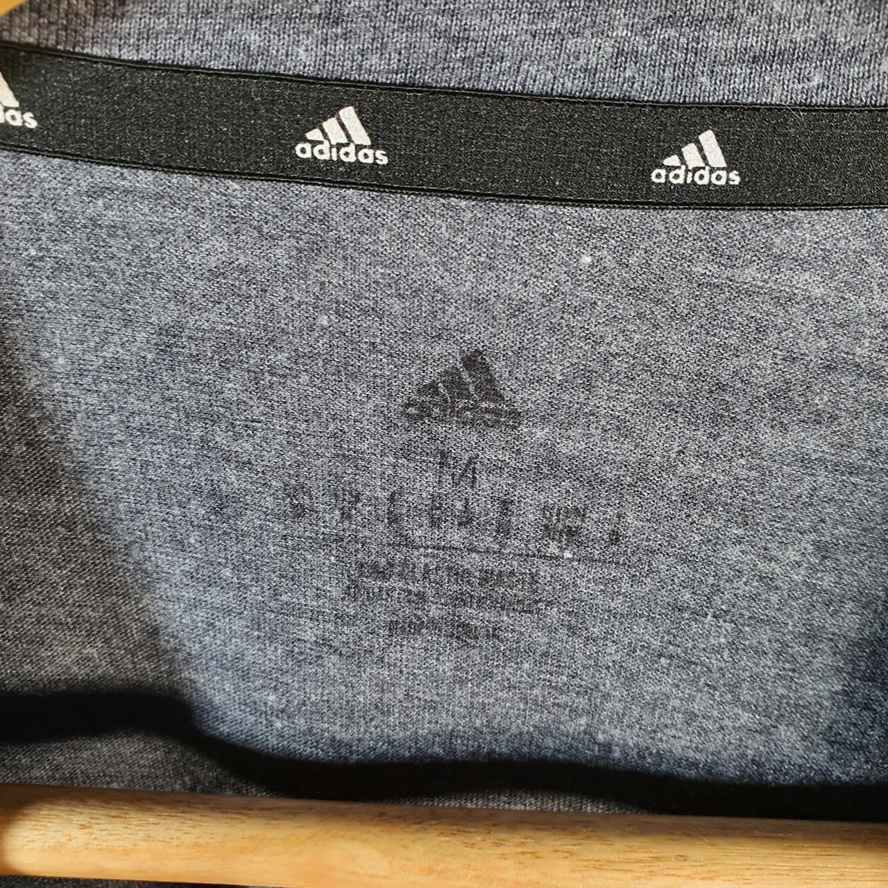Vintage Adidas Spellout T Shirt Men’s Medium Grey Three Stripes Logo Athletic