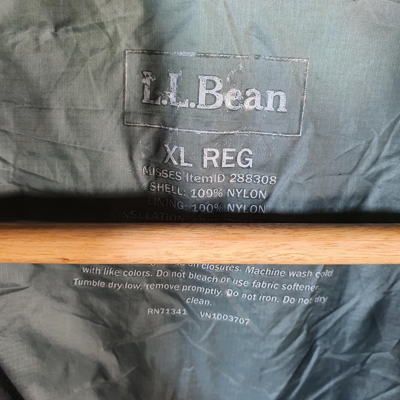 Vintage L.L. Bean Puffer Jacket Mens XL Black Waterproof Shell