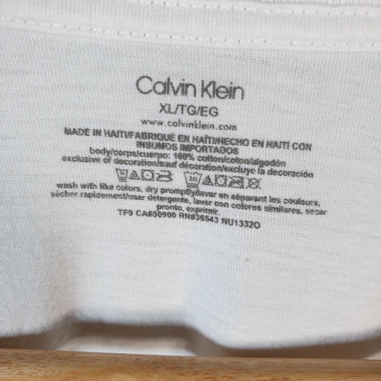 Vintage Calvin Klein Spellout Blank T Shirt Men’s XL White Casual Sports