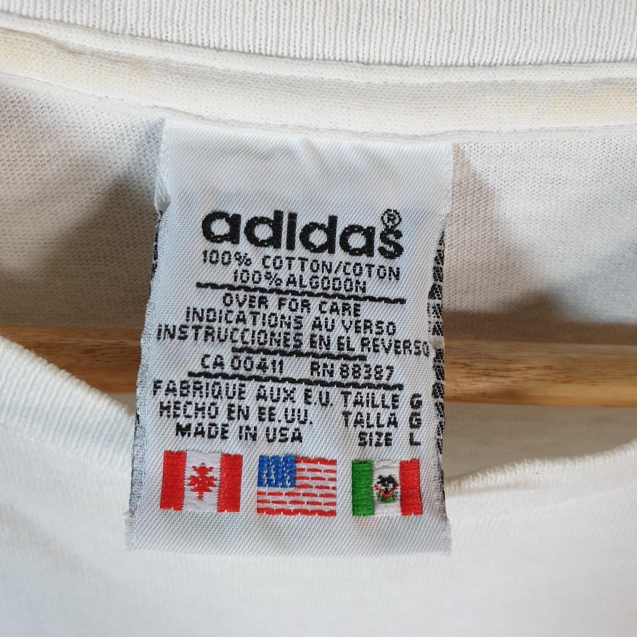 Vintage Adidas Equipment Friendship Run 90s USA Single Stitch T Shirt Men’s Large White