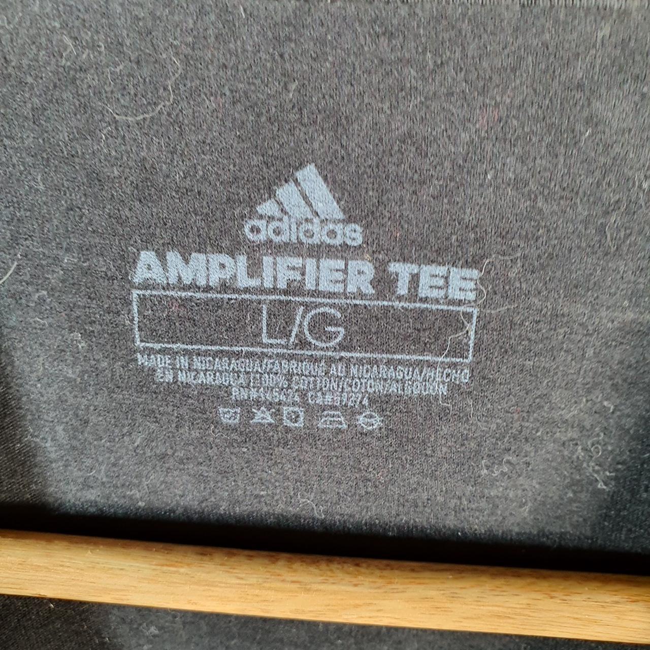 Vintage Adidas Amplifier T Shirt Men’s Large Black Three Stripes Logo Athletic