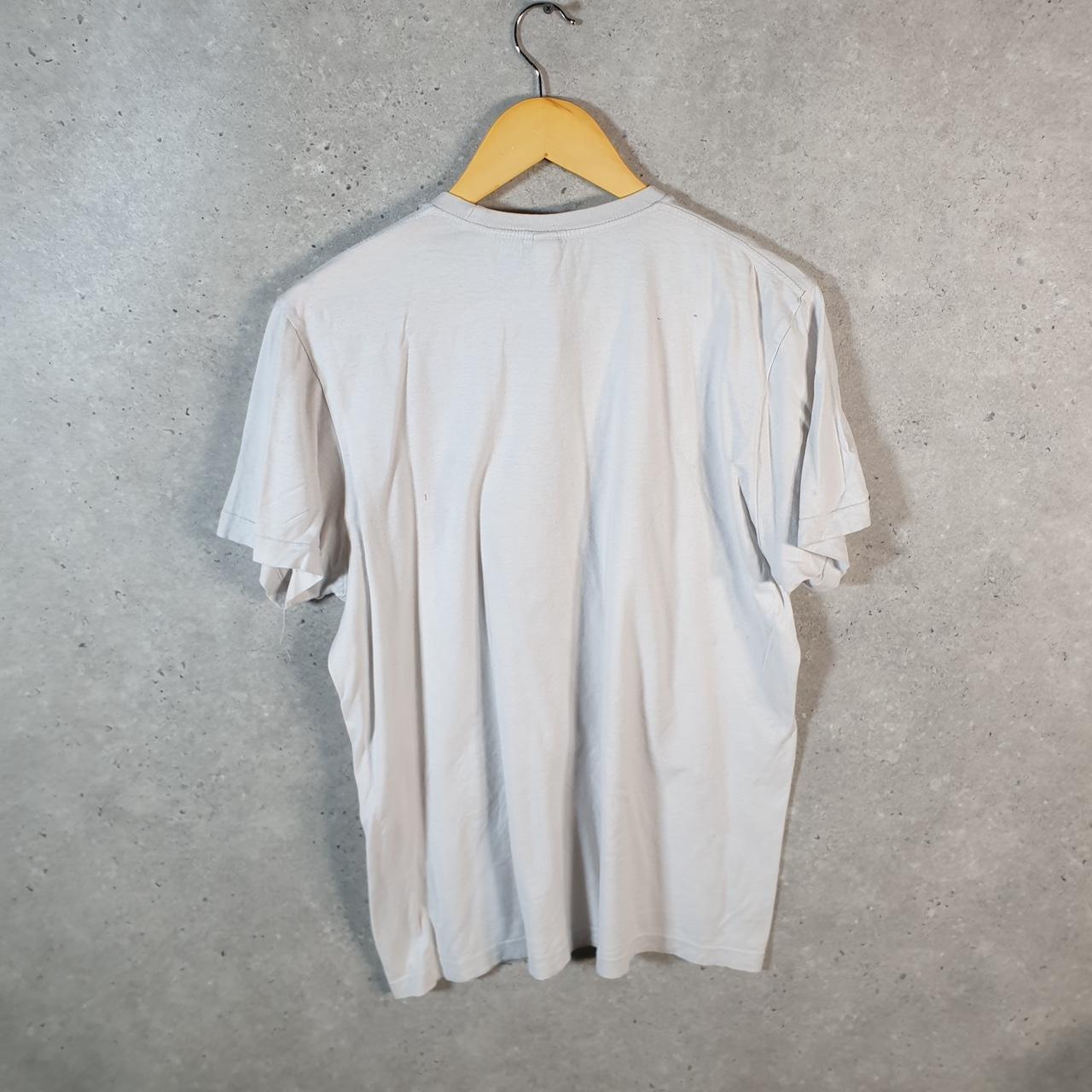 Vintage Adidas Spellout T Shirt Shirt Men’s Medium White Three Stripes Logo Athletic C9699