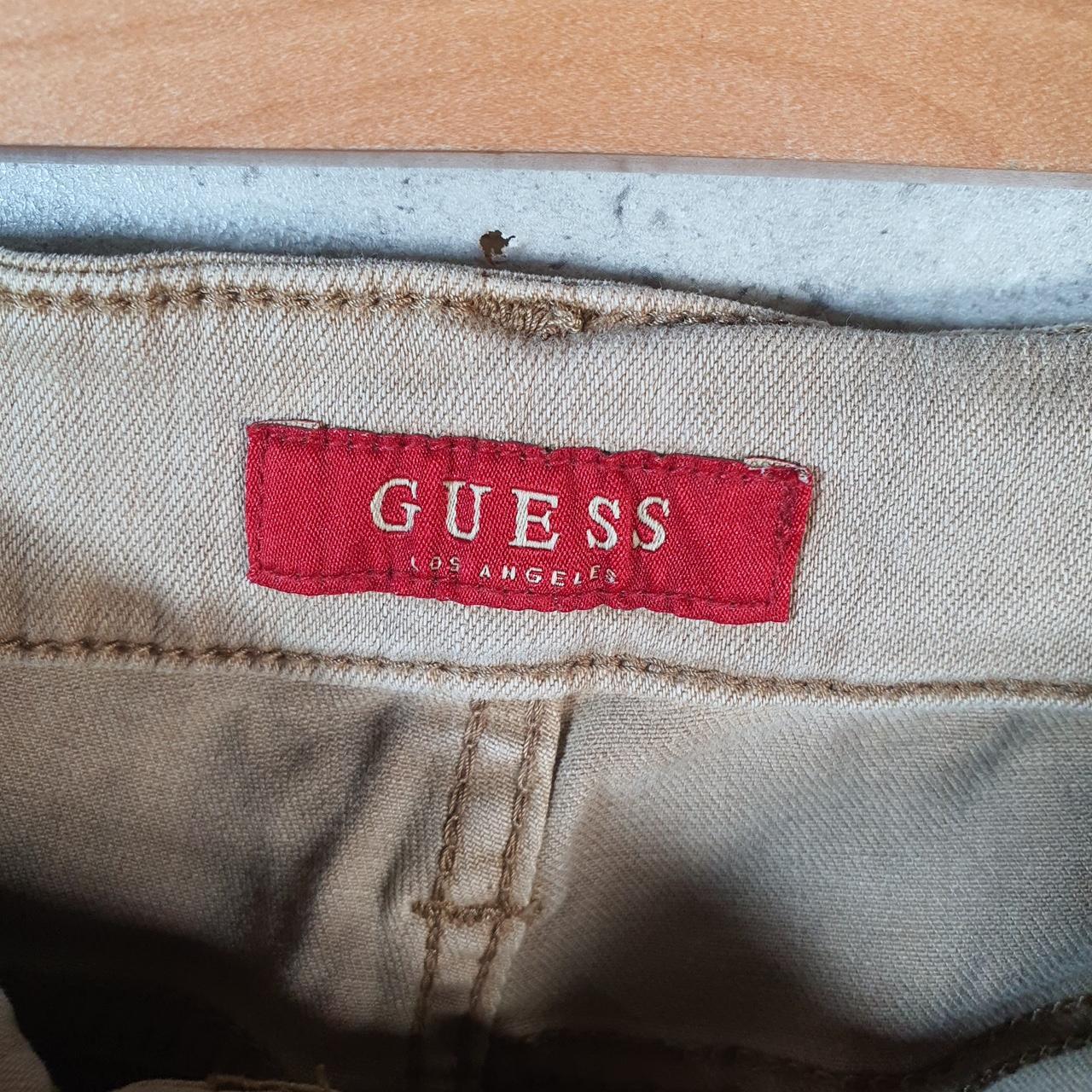 Vintage Guess Baggy Shorts Jorts Cargo Mens W33 Brown Relaxed Fit Cargo