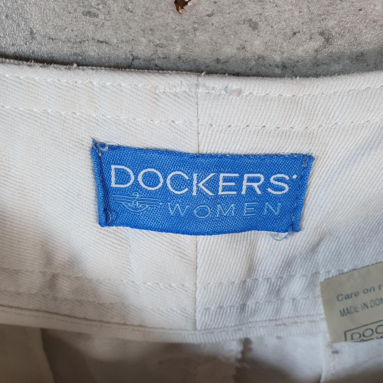 Vintage Dockers Shorts Jorts Cargo Womens W32 White Baggy Cotton
