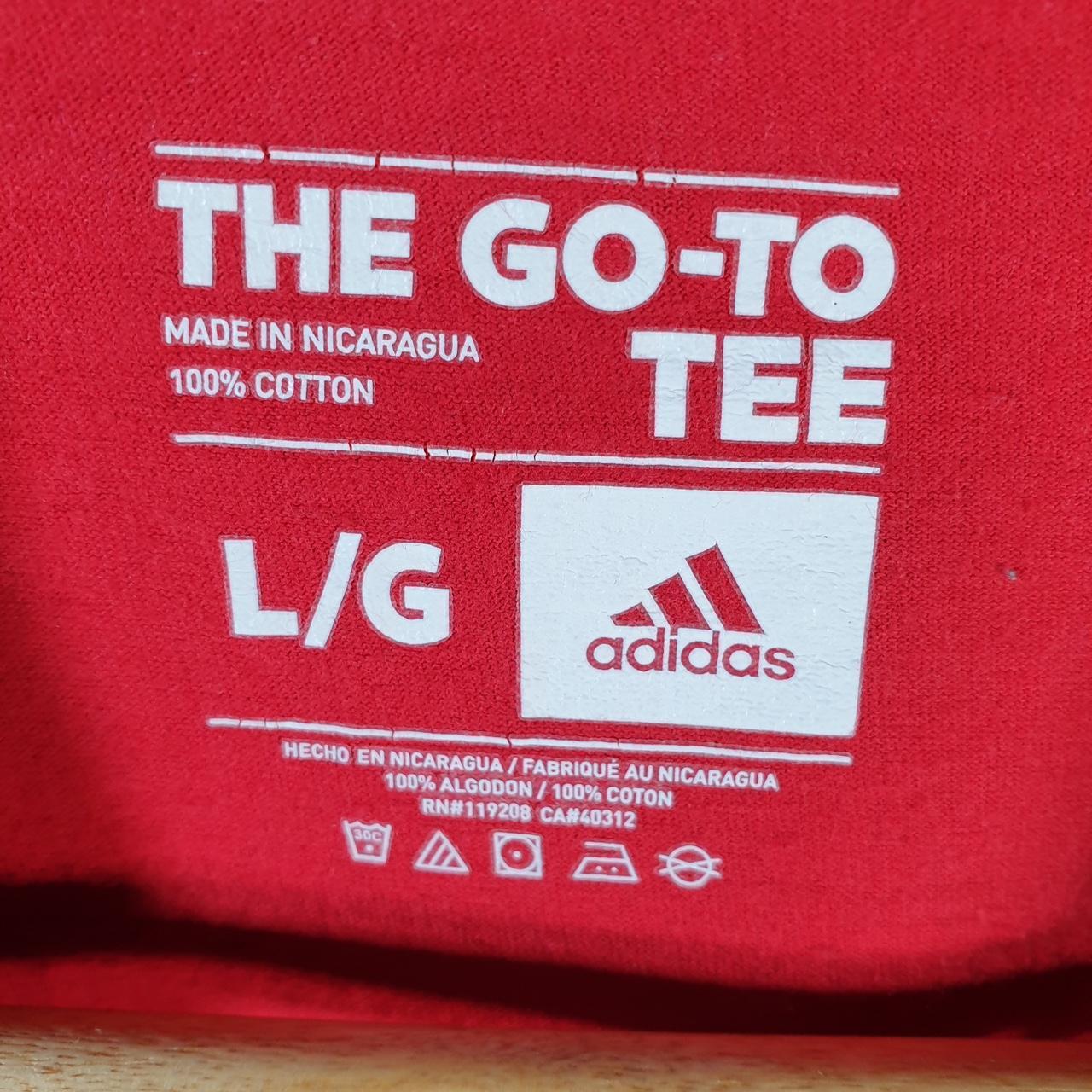 Vintage Adidas Go To Tee T Shirt Men’s Large Graphic Red Three Stripes Logo Athletic