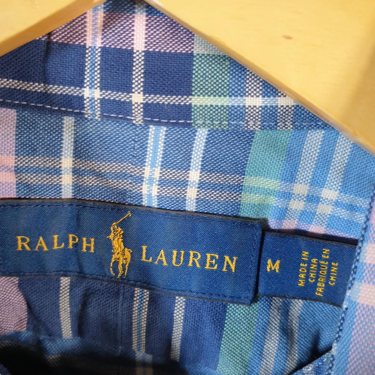 Vintage Ralph Lauren Button Down Shirt Men’s Medium Checkered Pony Cotton