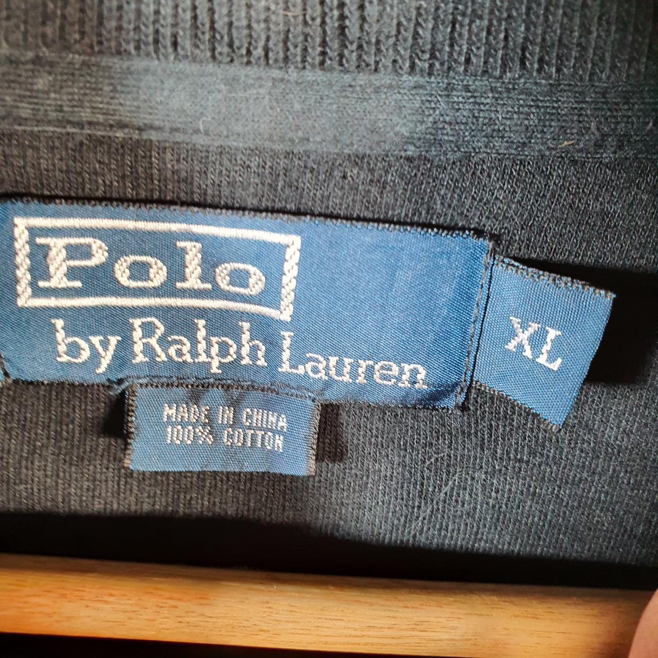 Vintage Ralph Lauren Polo 1/4 Zip Sweatshirt Men’s XL Black Cotton Pullover Pony