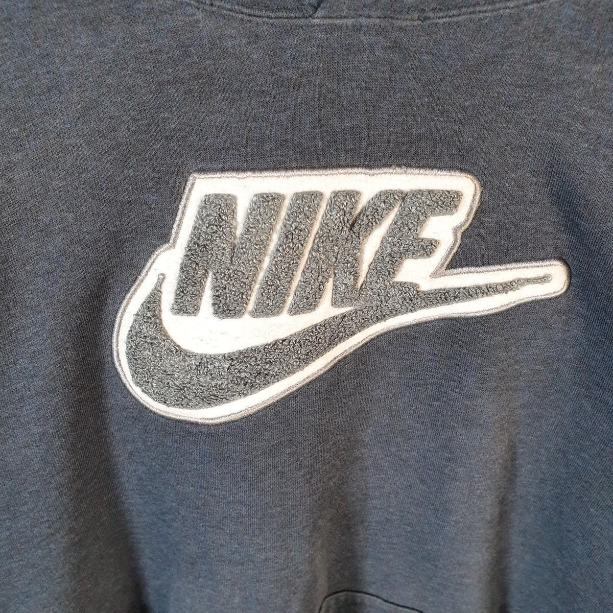 Vintage Nike Club Embroidered Hoodie Womens Large Navy Blue Swoosh Y2K Pullover