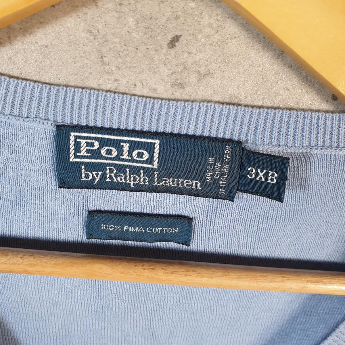 Vintage Ralph Lauren Polo Vest Tank Sweatshirt Men’s 3XL Blue Pima Cotton Pullover Pony