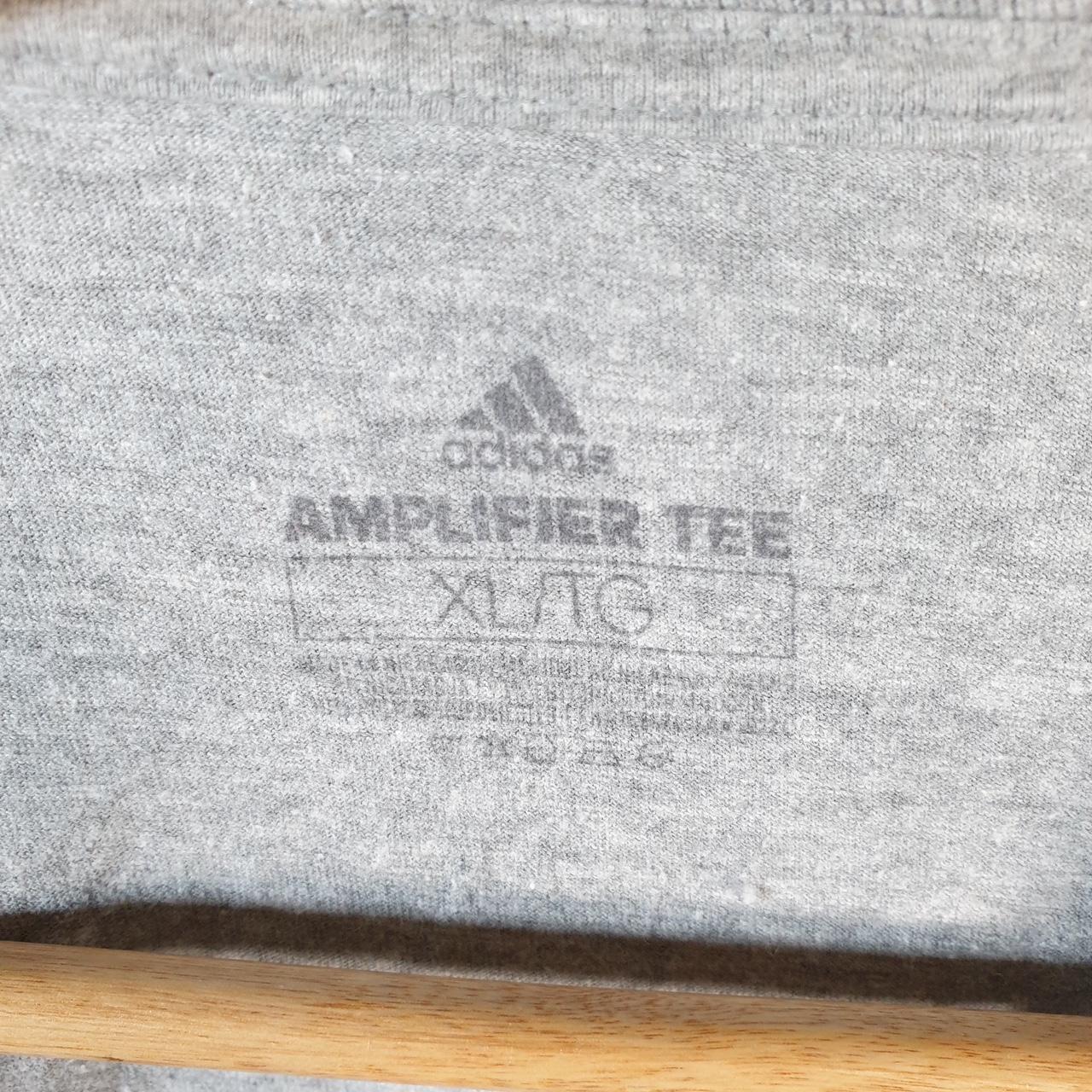 Vintage Adidas Amplifier T Shirt Men’s XL Grey Three Stripes Logo Athletic