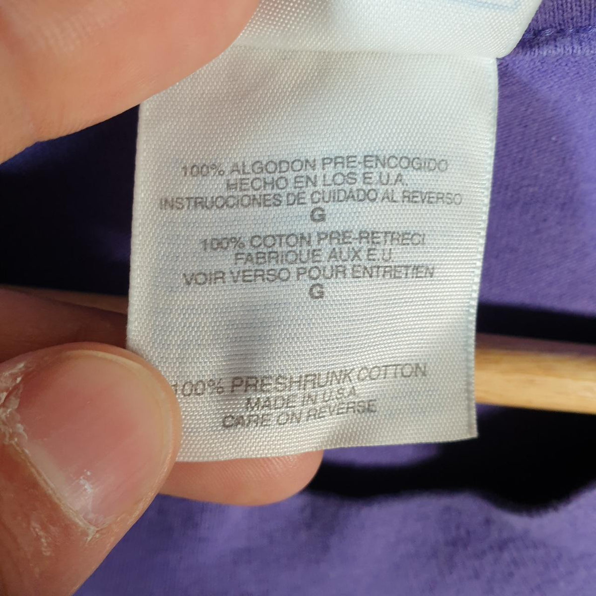 Vintage Hanes Washington DC 1996 Single Stitch T Shirt Men’s Large Purple C9558