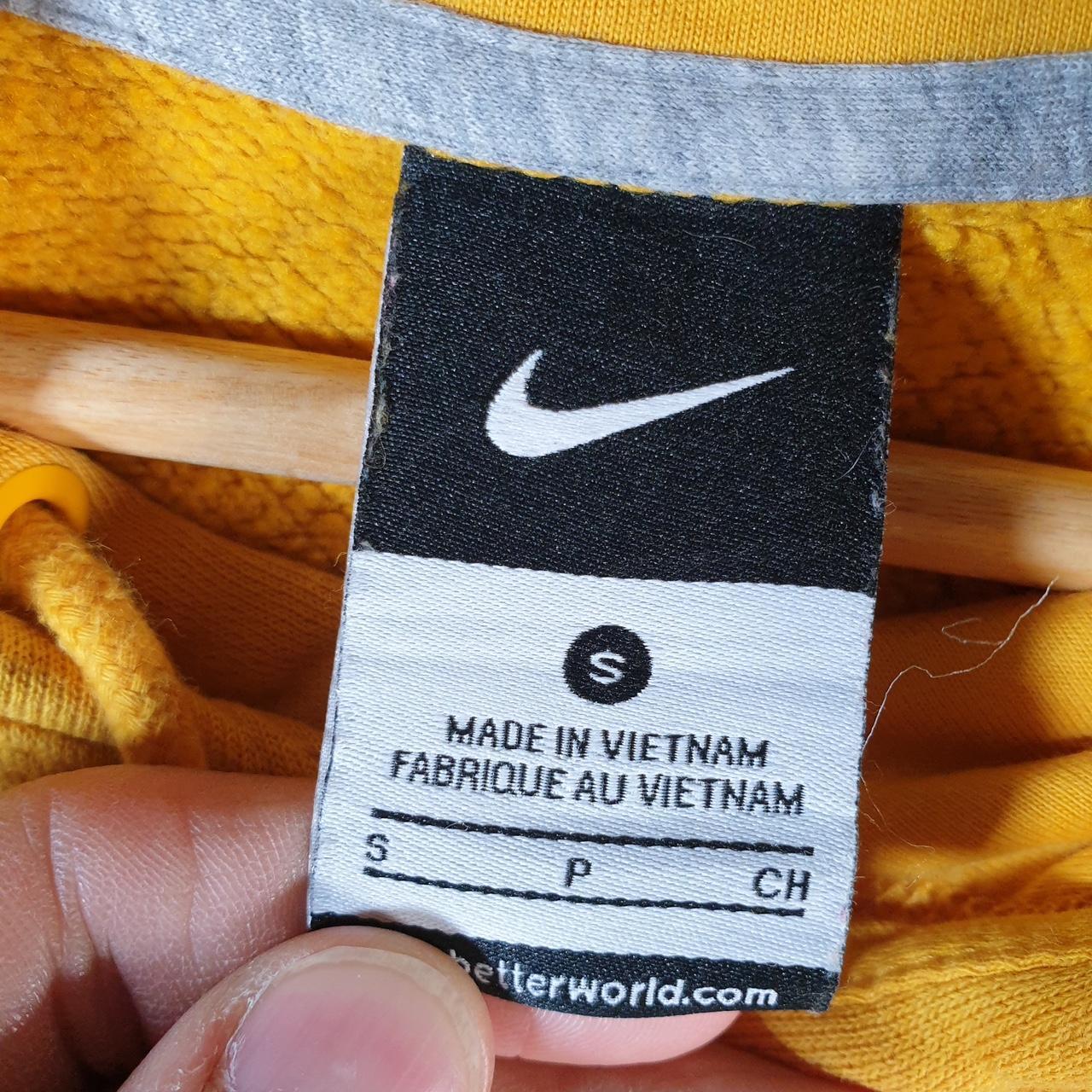 Vintage Nike Centre Swoosh Union County Hoodie Men’s Small Yellow Swoosh Y2K Pullover