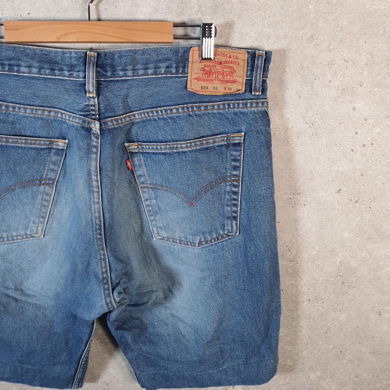 Vintage Levi’s 523 Baggy Shorts Jorts Cargo Mens W38 Blue Relaxed Denim