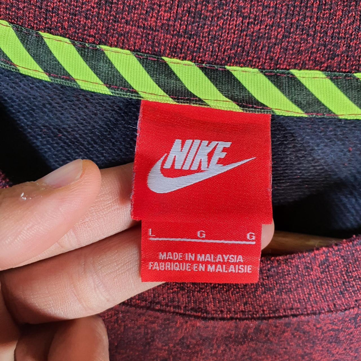 Vintage Nike Swoosh Sweatshirt Womens Large Burgundy Red Y2K Pullover