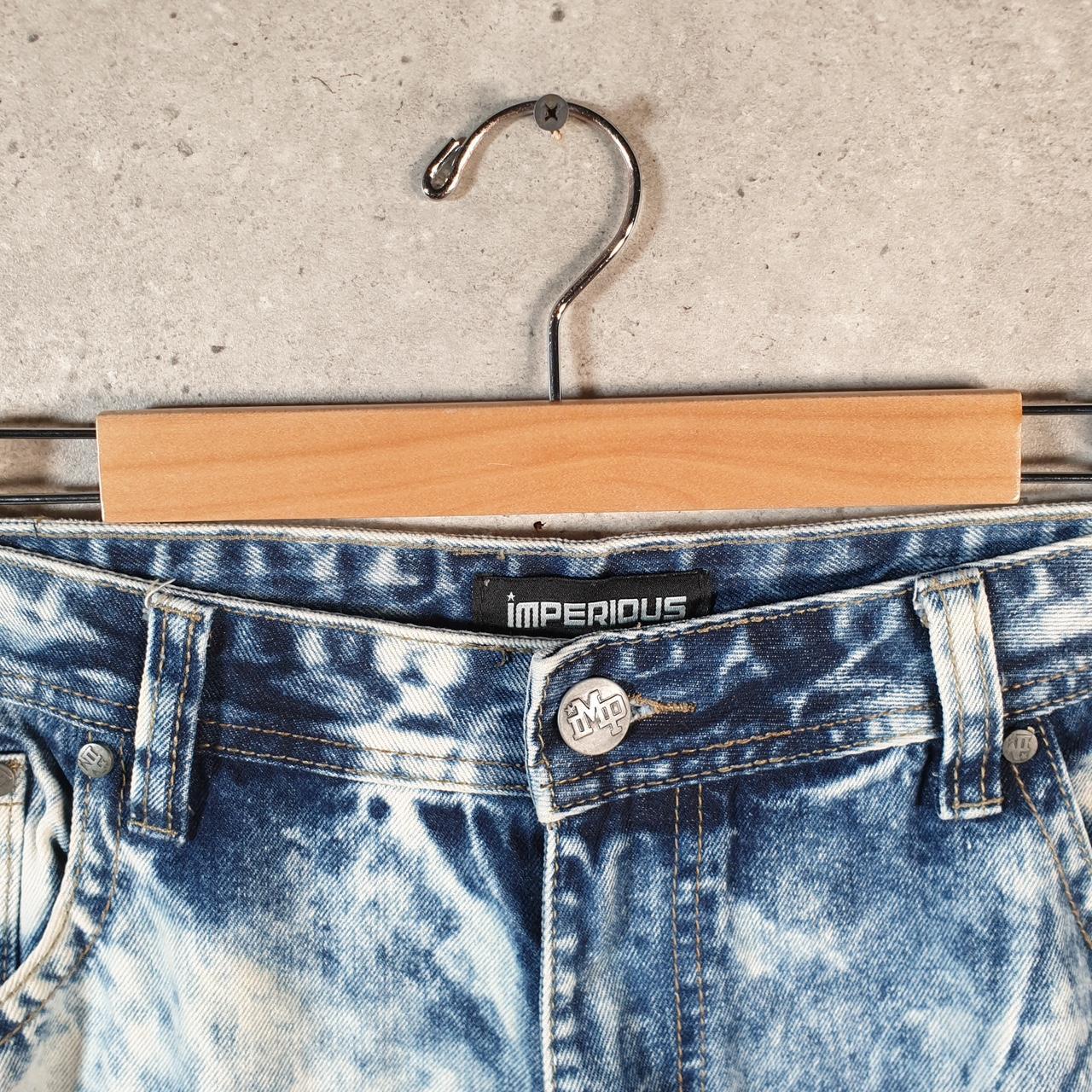 Vintage Imperious Distressed Y2K Hip Hop Jorts Shorts Mens W42 Blue Denim USA