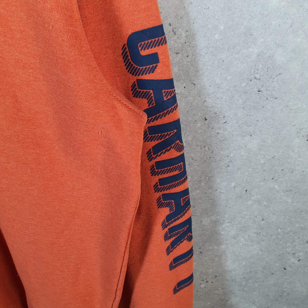 Vintage Carhartt Sweatshirt Womens Large Orange Pullover Blank USA Loose Fit