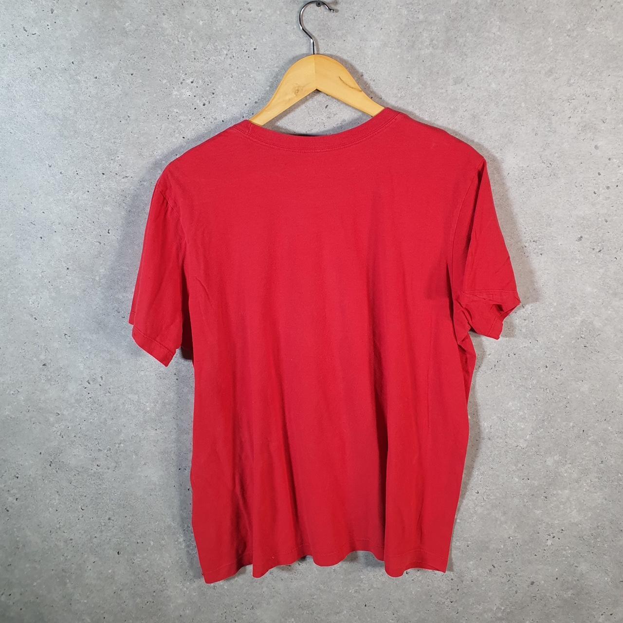 Vintage Nike T Shirt Men’s Large Red Printed Single Swoosh Logo Athletic Big Fish Vintage