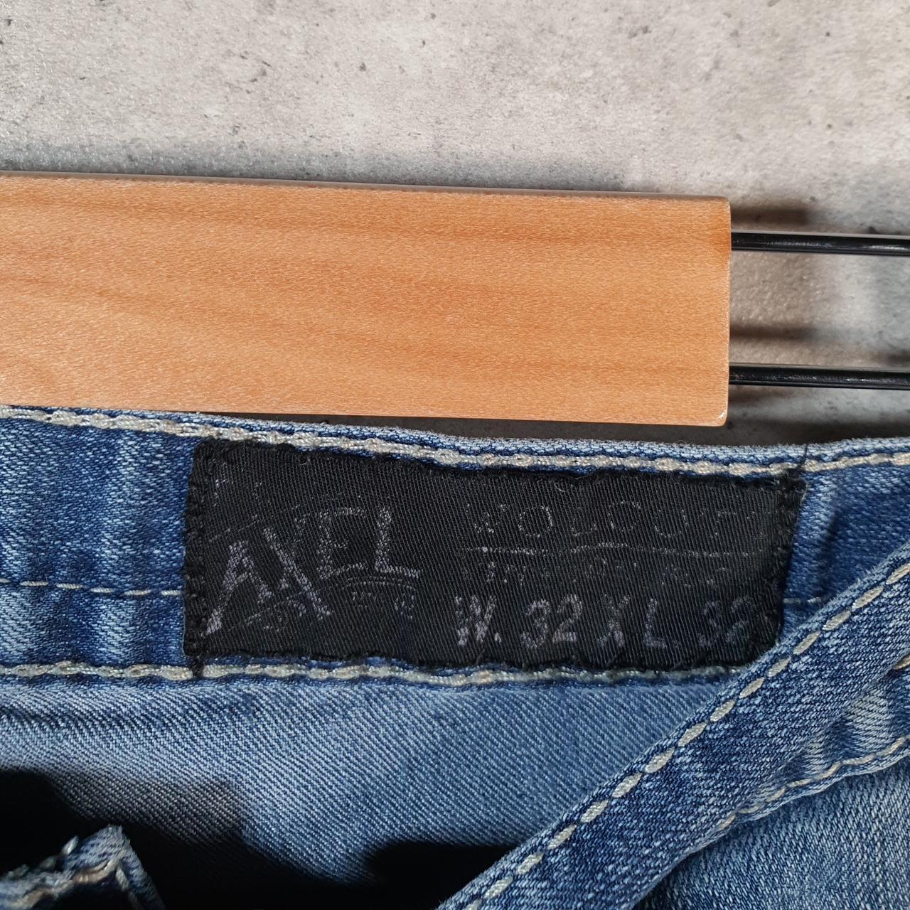 Vintage Axel Baggy Y2K Hip Hop Jeans Mens W32 L32 Blue Embroidered Denim Big Fish Vintage