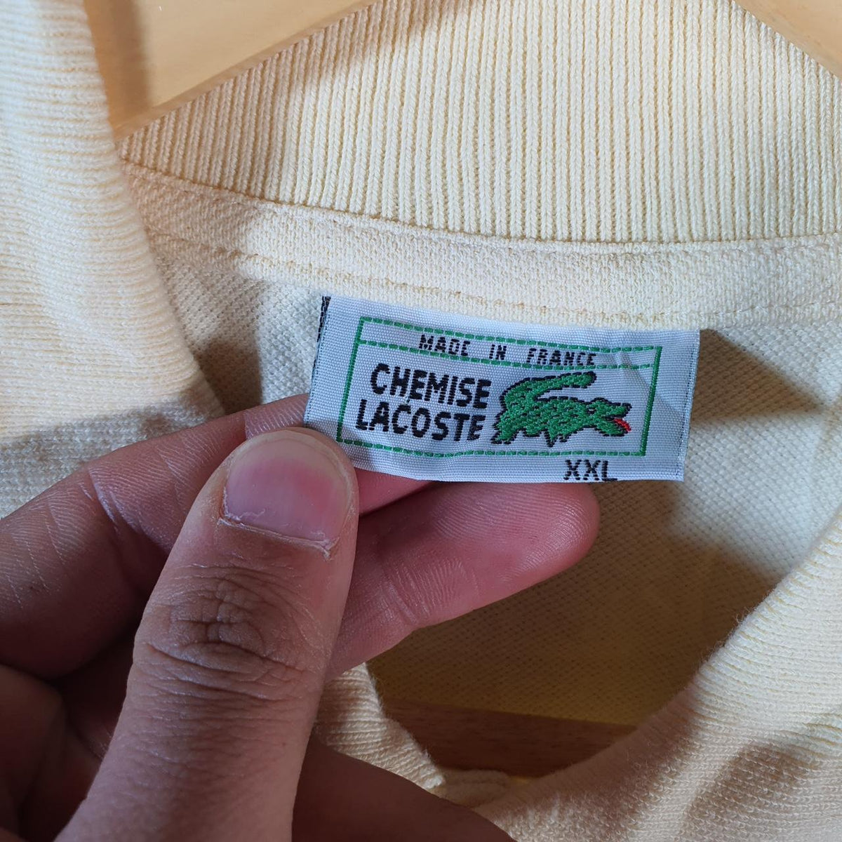 Vintage Lacoste Polo Shirt Men’s Large Yellow Regular Fit Embroidered Logo