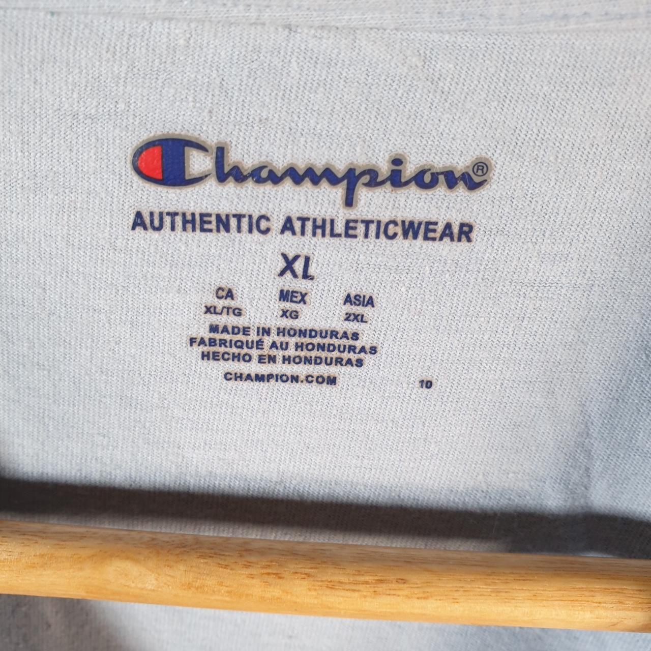 Vintage Champion Spellout Logo T Shirt Mens XL Blue USA Athletic