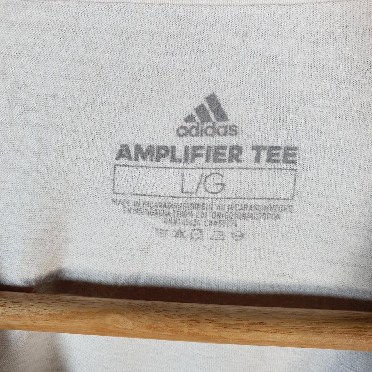 Vintage Adidas Amplifier T Shirt Men’s Large White Three Stripes Logo Athletic