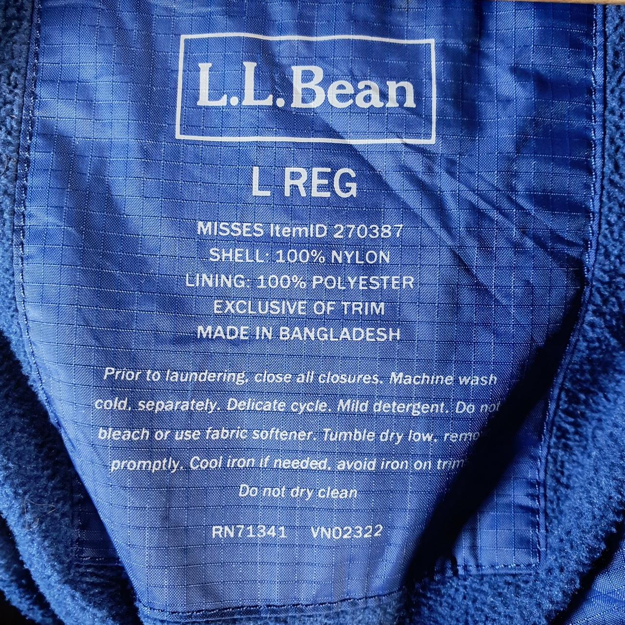 Vintage L.L. Bean Outdoors Nylon Jacket Mens Large Blue Waterproof Hooded