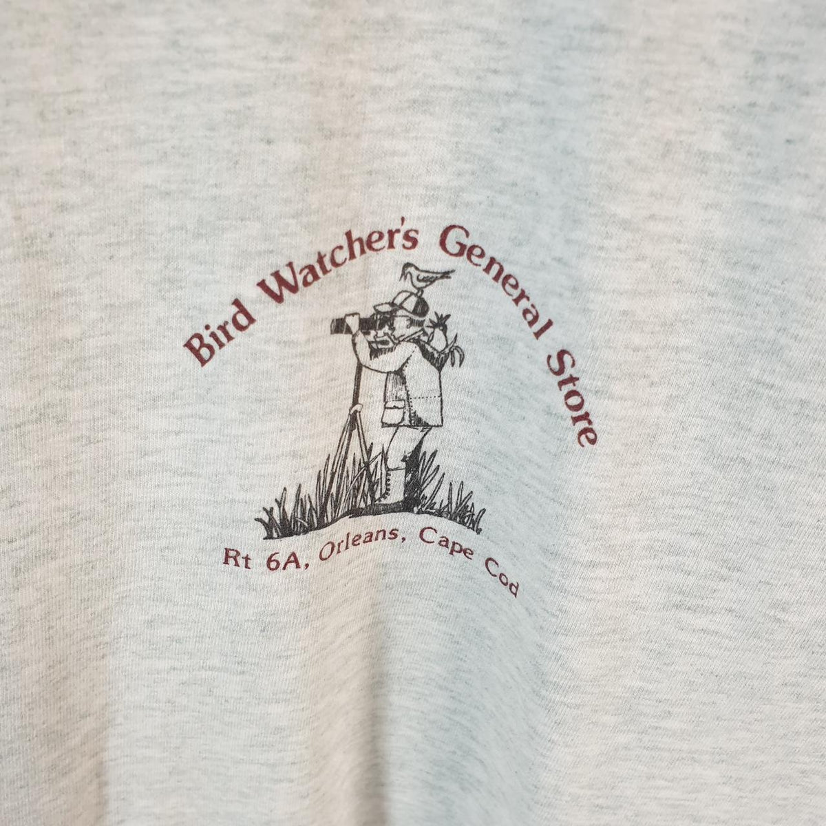 Vintage Fruit of the Loom Bird Watchers Orleans Cape Cod 90s Single Stitch T Shirt Men’s Large Grey C8745