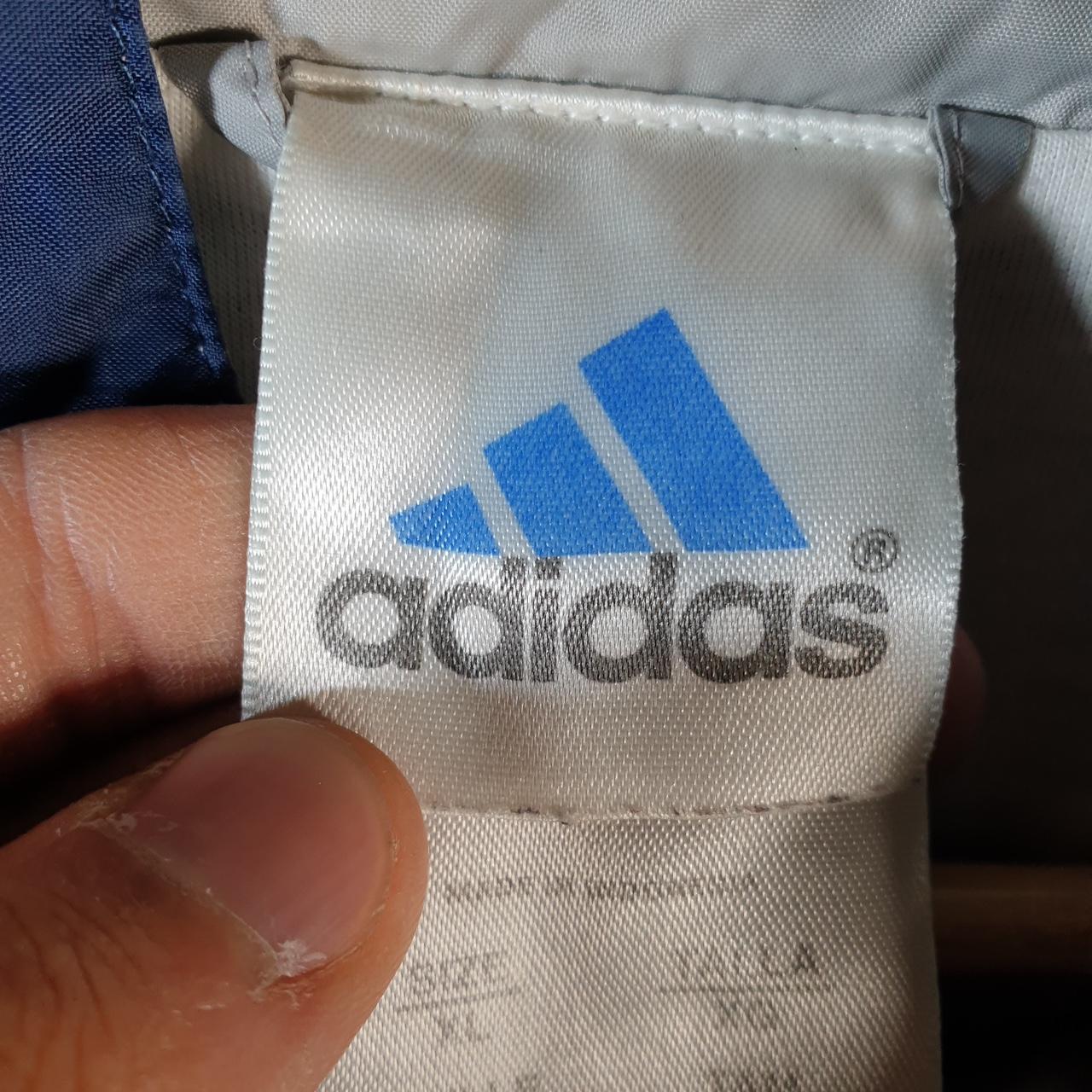 Vintage Adidas 90s Windbreaker Track Jacket Mens XL Navy Blue USA Three Stripes Full Zip