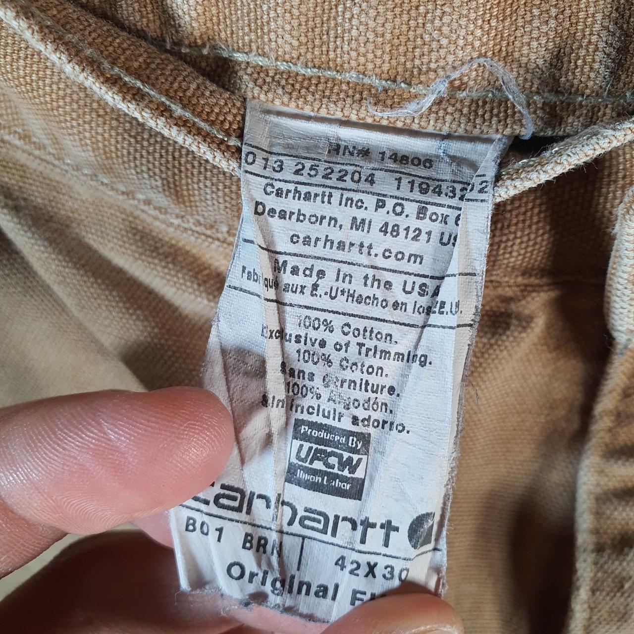 Vintage Carhartt Carpenter Double Knee Trousers Mens W42 L29 Brown Original Fit Workwear