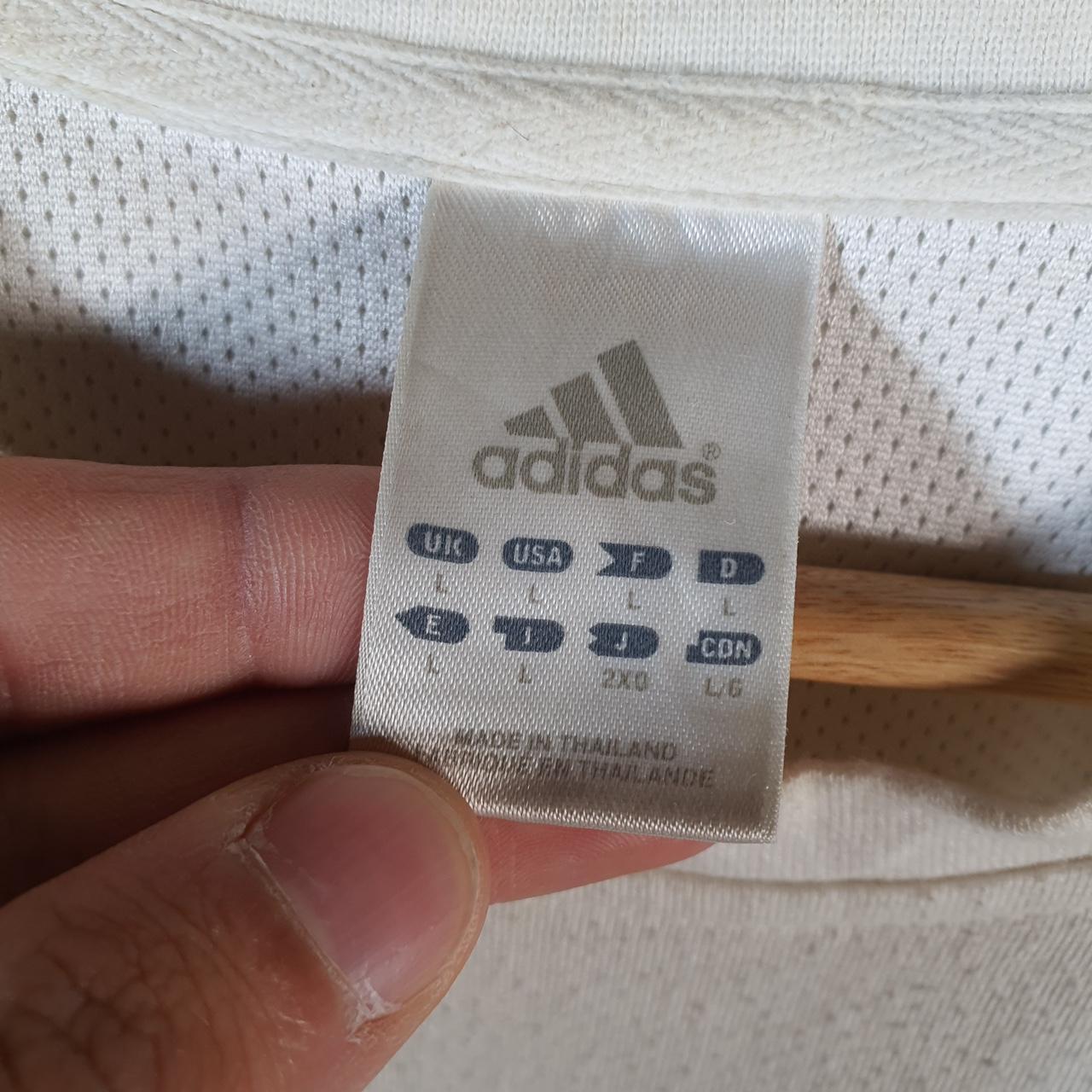 Vintage Adidas Spellout Embroidered T Shirt Men’s Large White Three Stripes Logo