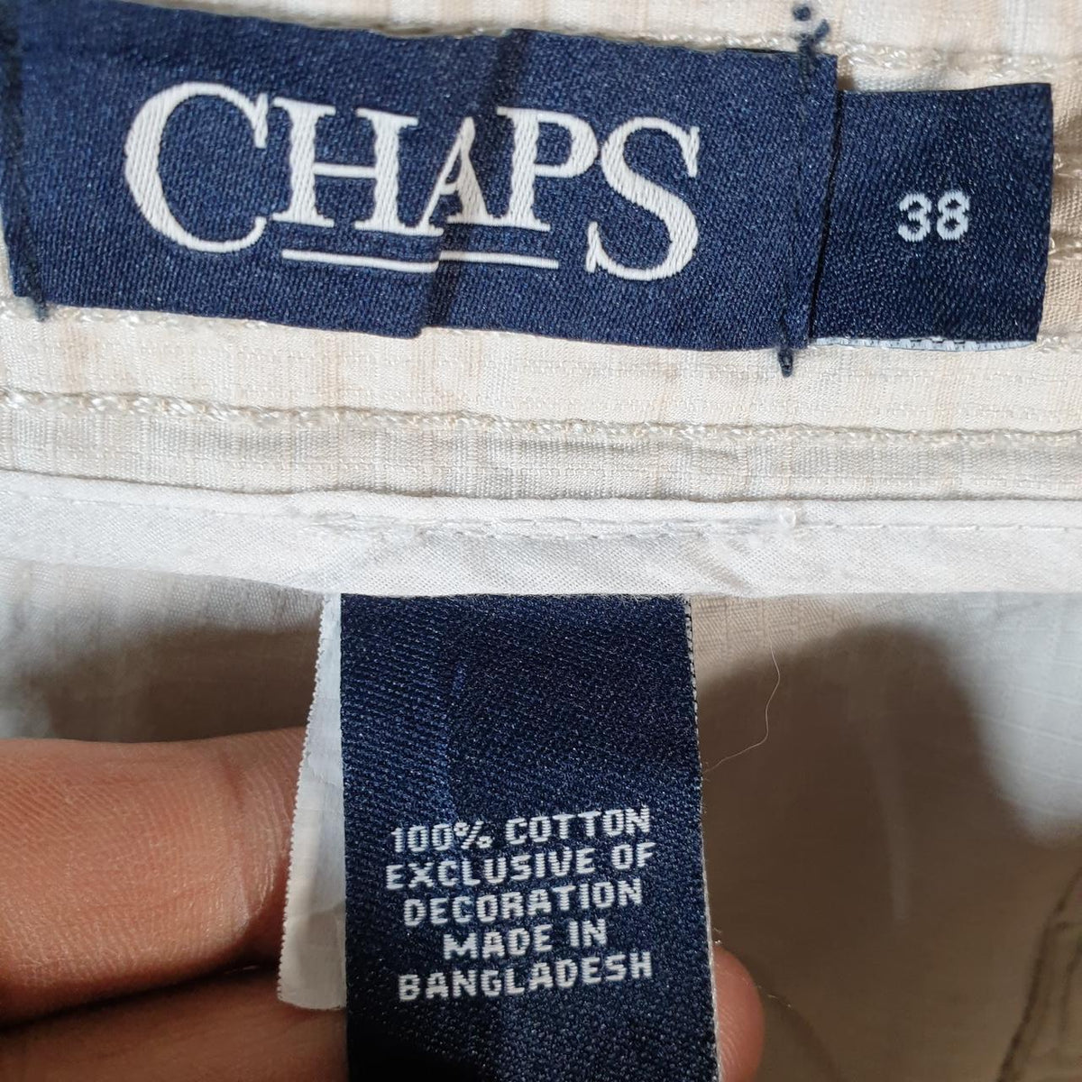 Vintage Chaps Ralph Lauren Polo Shorts Jorts Cargo Men’s W38 Beige Baggy Cotton
