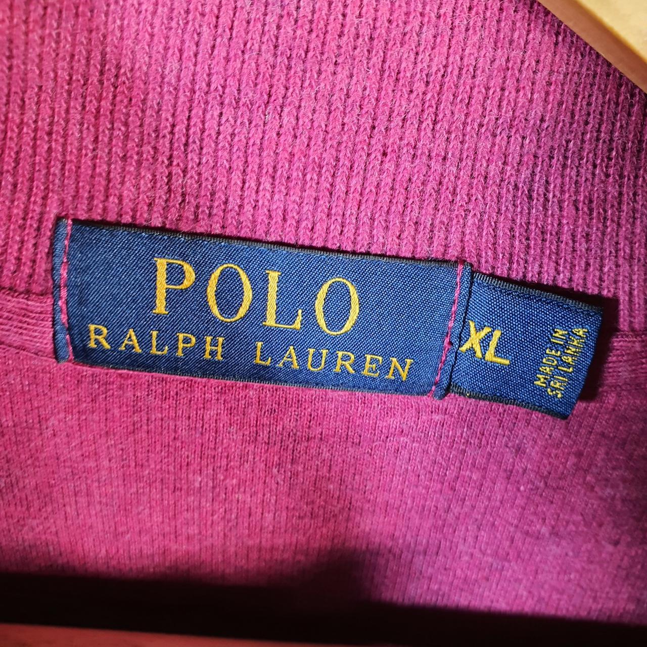 Vintage Ralph Lauren Polo 1/4 Zip Sweatshirt Men’s XL Pink Cotton Pullover Pony