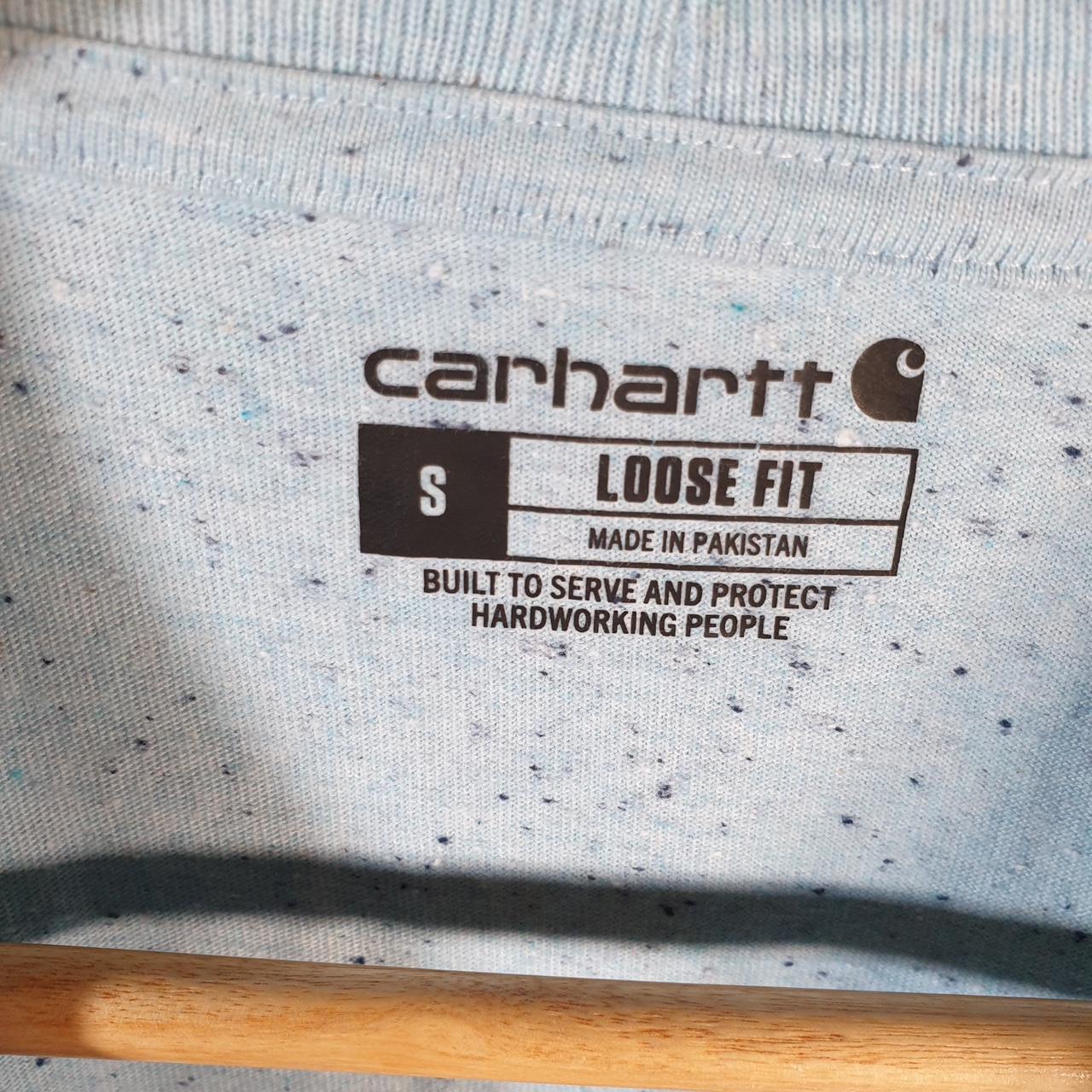Vintage Carhartt Pocket T Shirt Men’s Small Blue Workwear Chore Utility Loose Fit