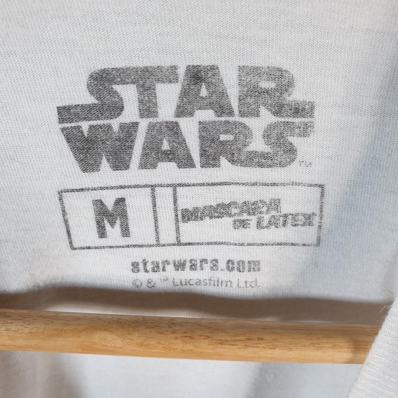 Vintage Star Wars Mando Mascara De Latex T Shirt Men’s Medium White Logo Graphic Spellout