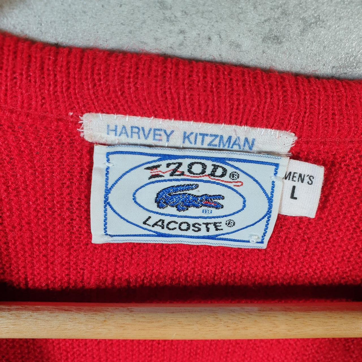Vintage Izod Lacoste 90s USA Sweatshirt Men’s Large Red Pullover Logo Y2K Jumper