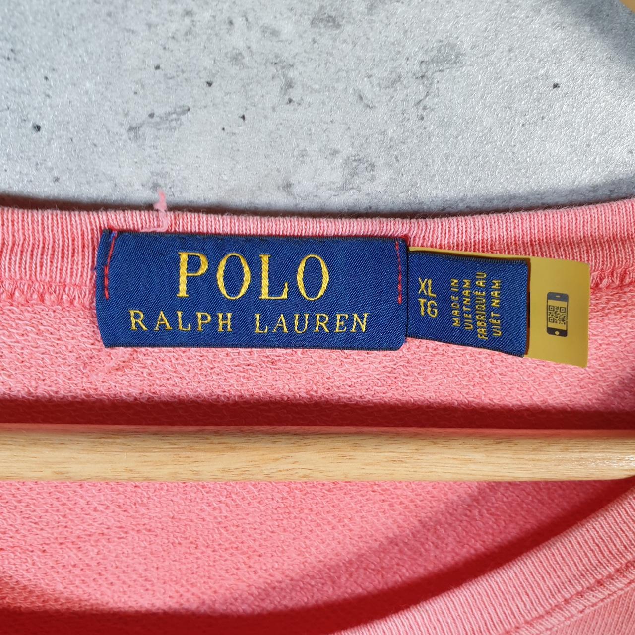 Vintage Ralph Lauren Polo Sweatshirt Men’s XL Pink Cotton Pullover Pony