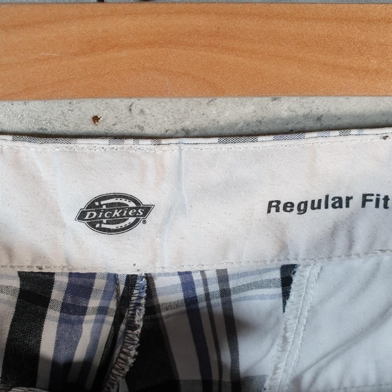 Vintage Dickies Baggy Chino Shorts Jorts Cargo Mens W34 Grey Checkered Regular Fit