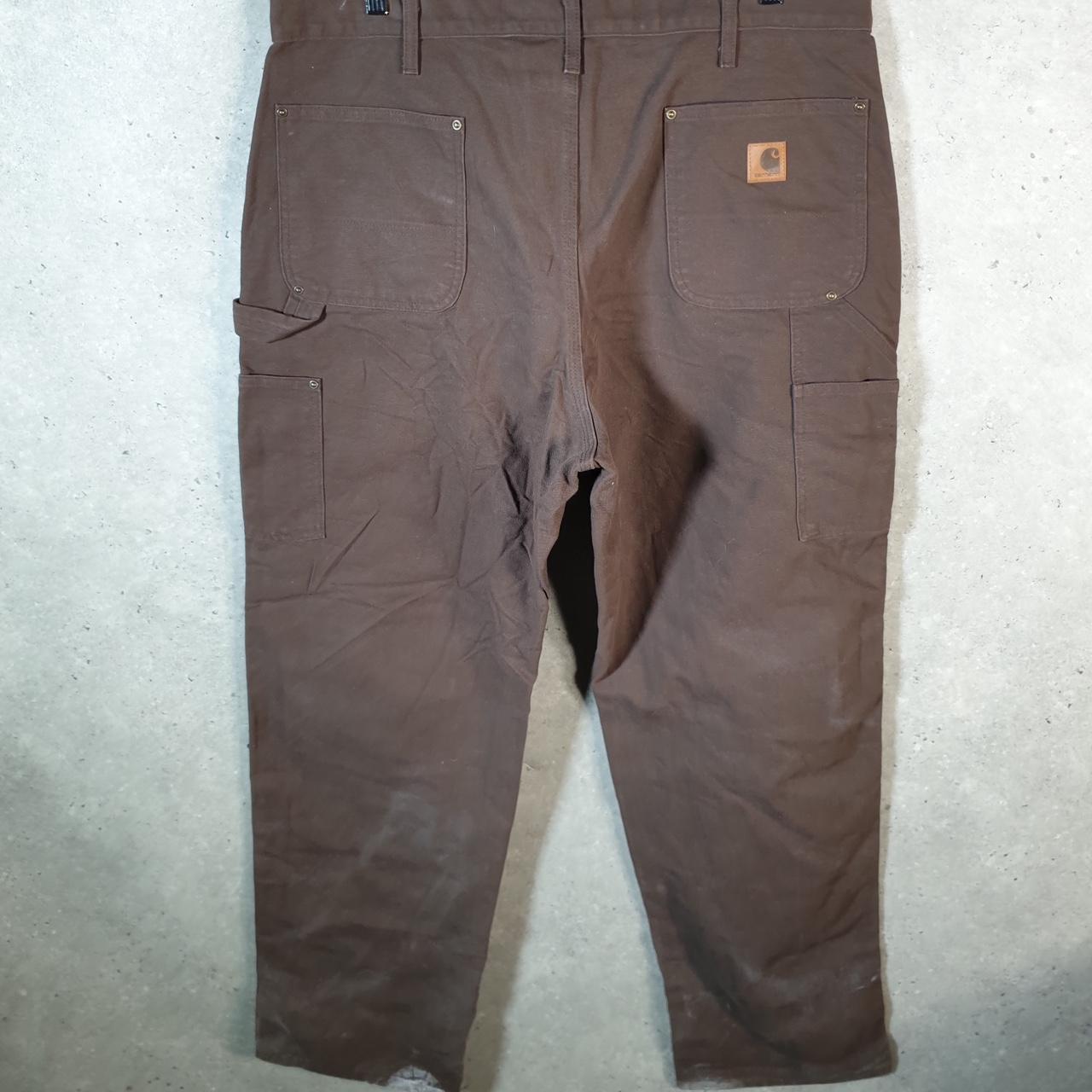 Vintage Carhartt Double Knee Carpenter Trousers Mens W38 L34 Brown Loose Fit USA