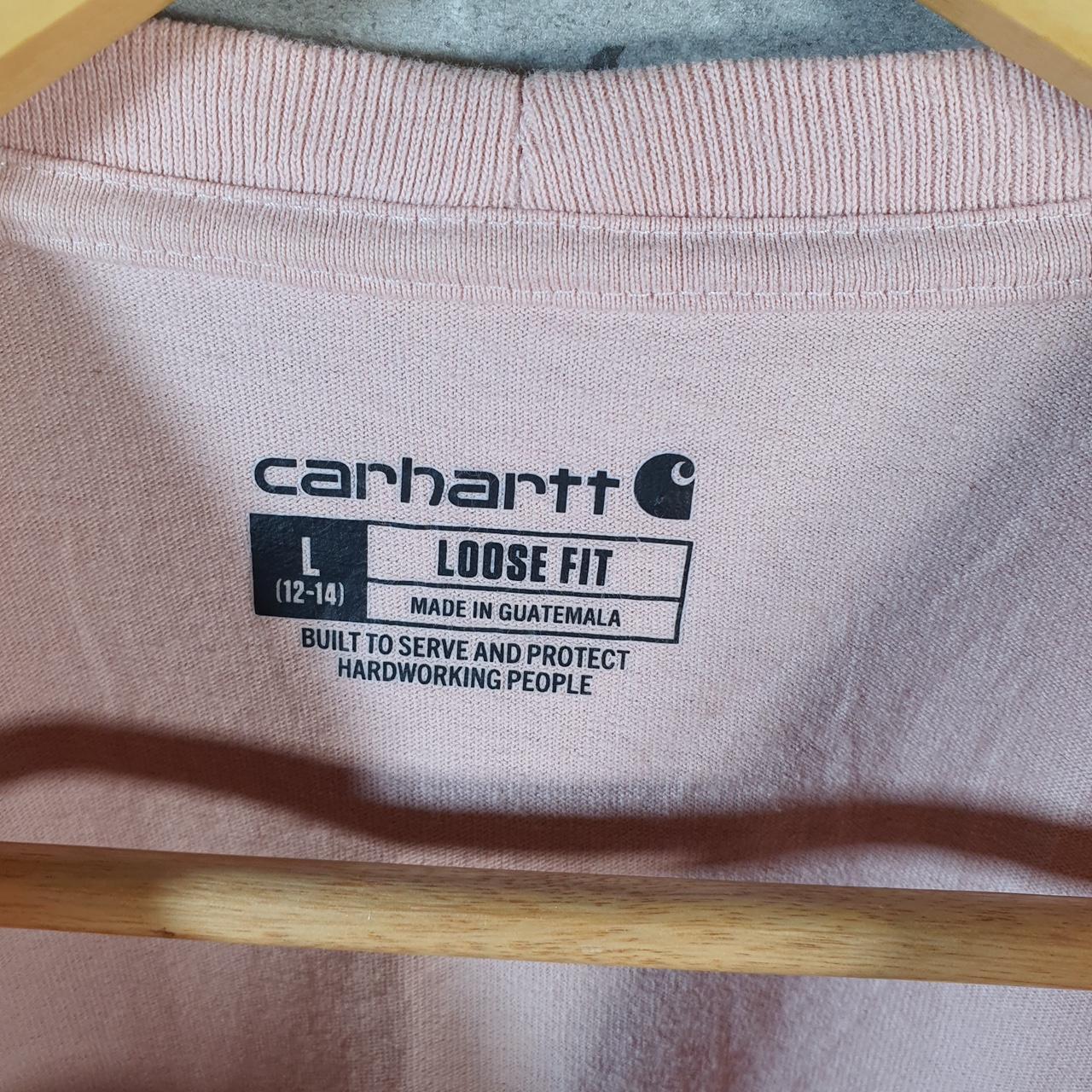 Vintage Carhartt Pocket T Shirt Womens Large Pink Workwear Chore Utility Loose Fit C9245