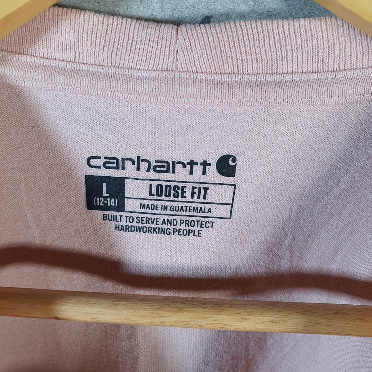 Vintage Carhartt Pocket T Shirt Womens Large Pink Workwear Chore Utility Loose Fit C9245
