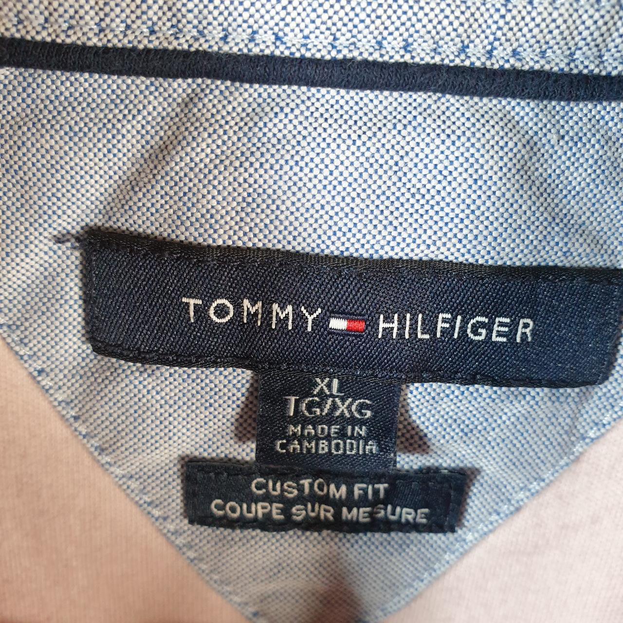 Vintage Tommy Hilfiger Polo Shirt Men’s XL Pink Custom Fit Embroidered Logo