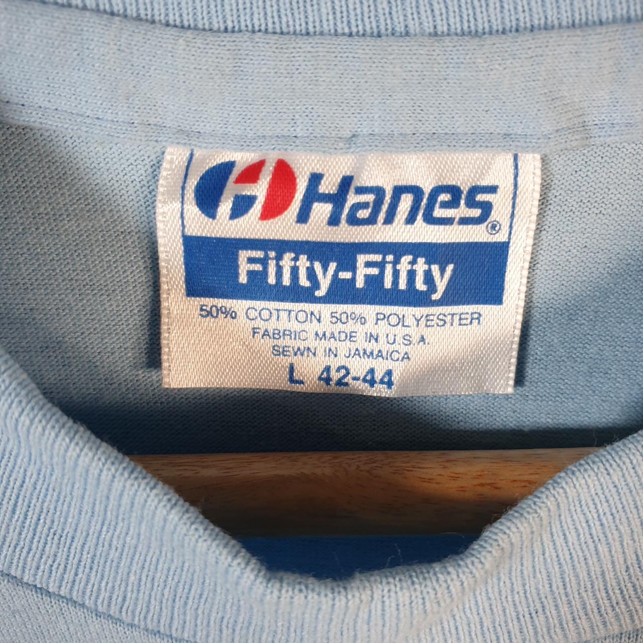 Vintage Hanes 1991 Kansas Garden City USA Single Stitch T Shirt Men’s Large Blue