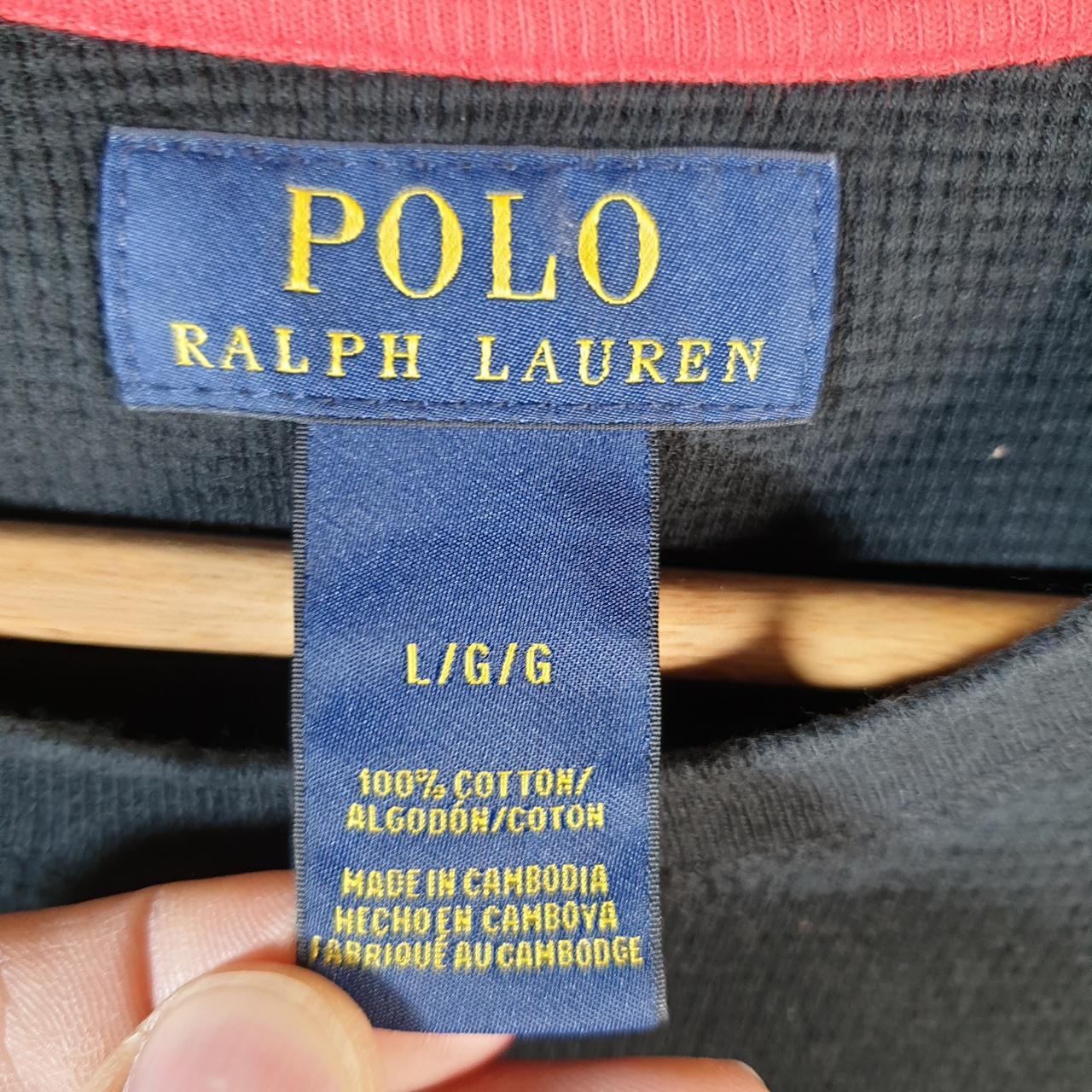 Vintage Ralph Lauren Polo Knit Sweatshirt Men’s Large Black Cotton Pullover Pony