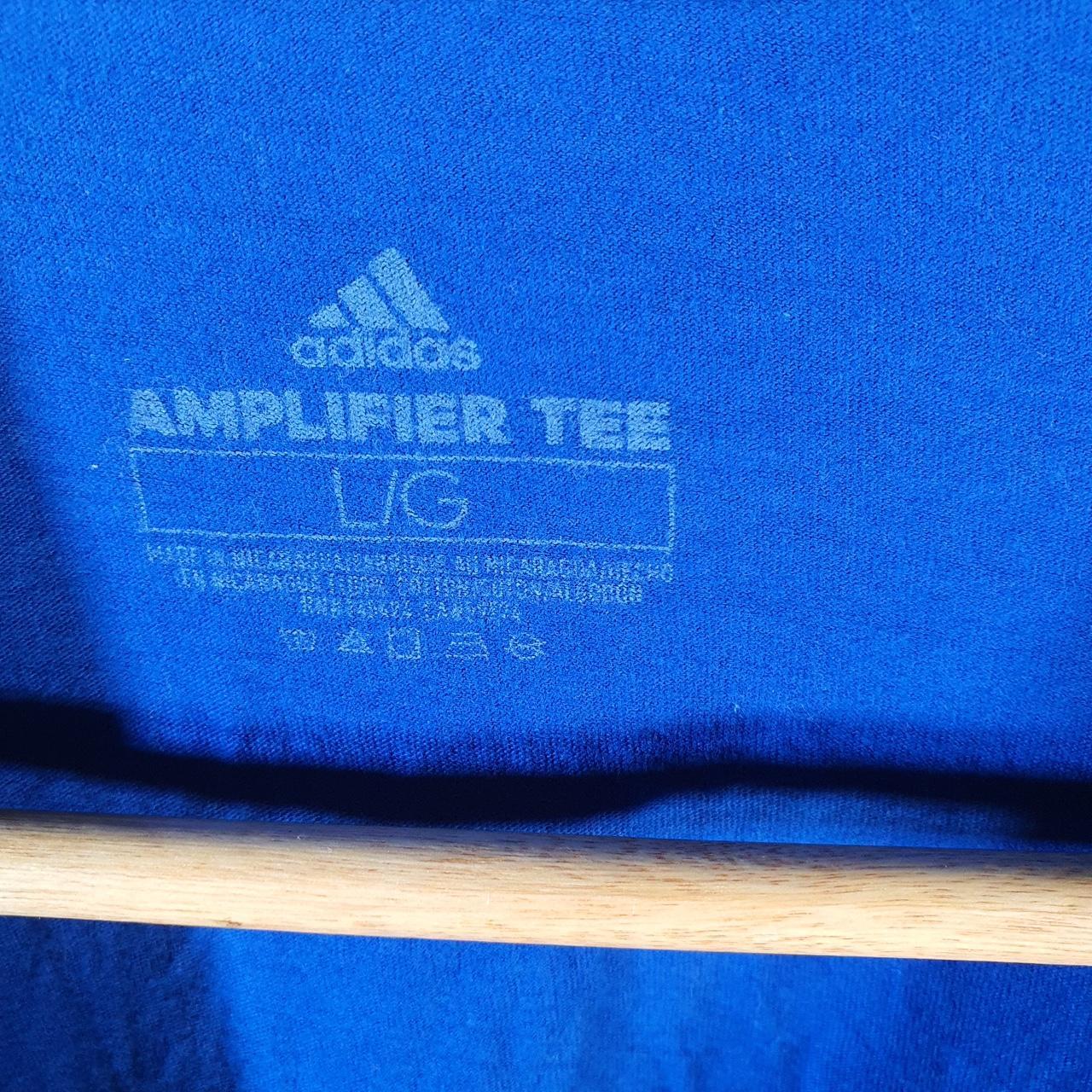 Vintage Adidas Amplifier T Shirt Shirt Men’s Large Blue Three Stripes Logo Athletic C9714