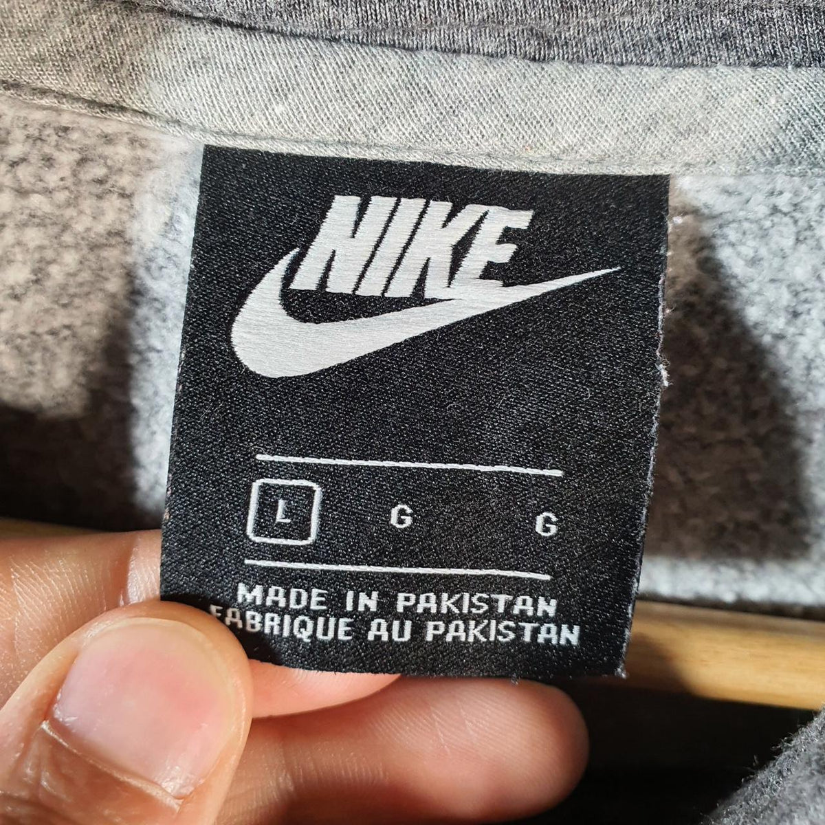 Vintage Nike Club Hoodie Womens Large Grey Swoosh Y2K Pullover Logo