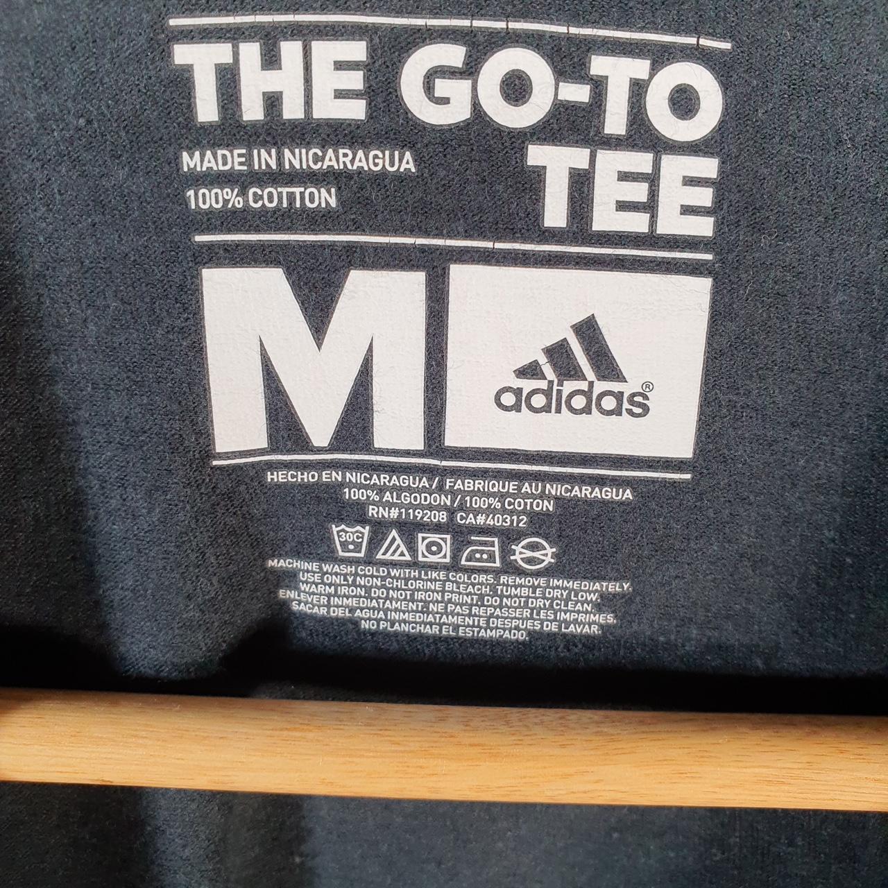 Vintage Adidas Go Tee T Shirt Men’s Medium Black Three Stripes Logo Athletic