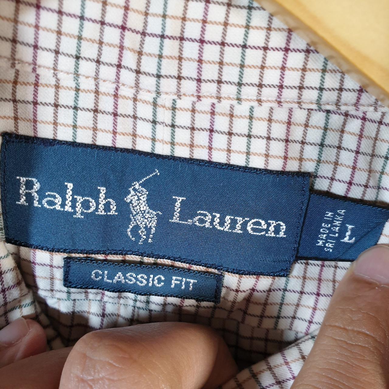 Vintage Ralph Lauren Button Down Shirt Men’s Large Classic Fit Checkered Pony Cotton