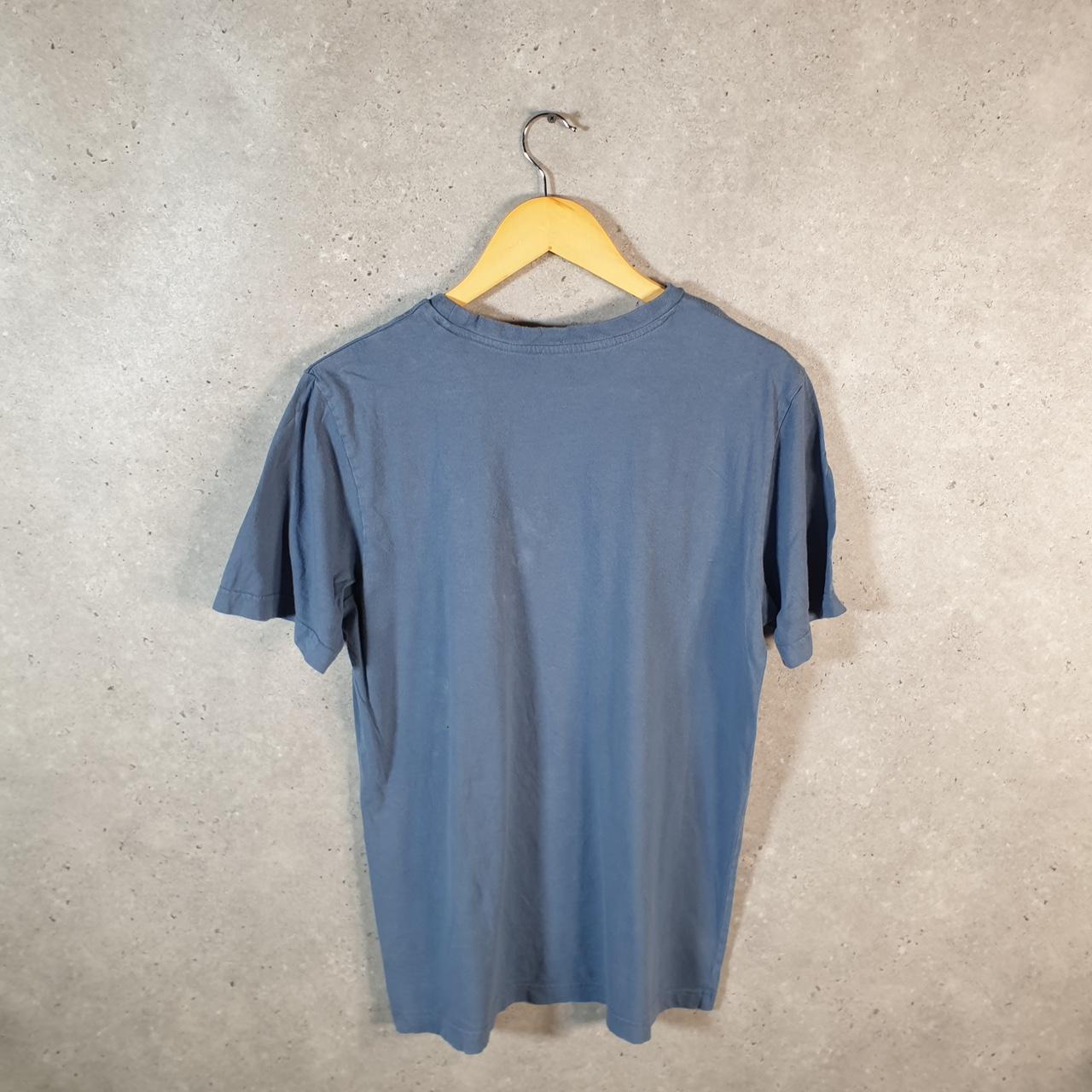 Vintage Adidas Spellout T Shirt Shirt Men’s Medium Blue Three Stripes Logo Athletic C9786